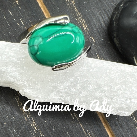 Turquoise and silver gem ring/Navajo turquoise ring/bohemian western - Picture 1 of 4